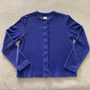 Hanna Andersson Pretty Blue Velour Cardigan S